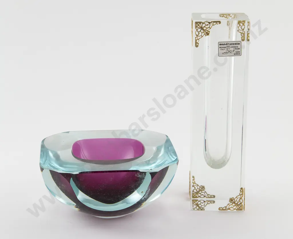 Mandruzzato Murano Clear Encased Glass Vase Image 1++