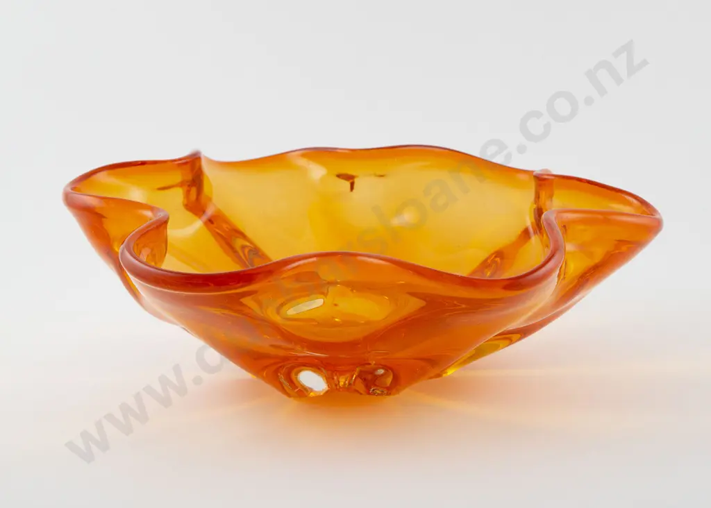Murano Amber Glass Table Bowl Image 1++