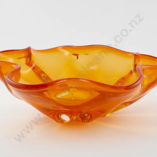 Murano Amber Glass Table Bowl