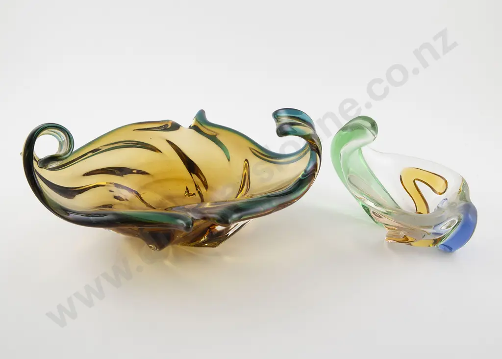 Murano Amber Glass Table Bowl Image 1++