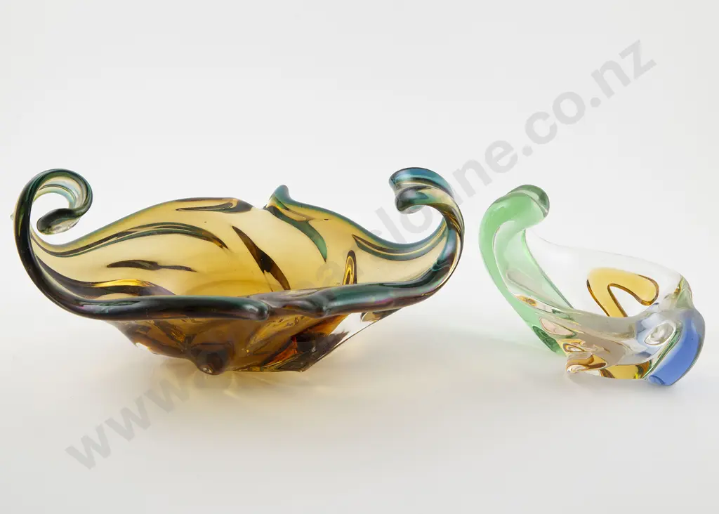 Murano Amber Glass Table Bowl Image 1++