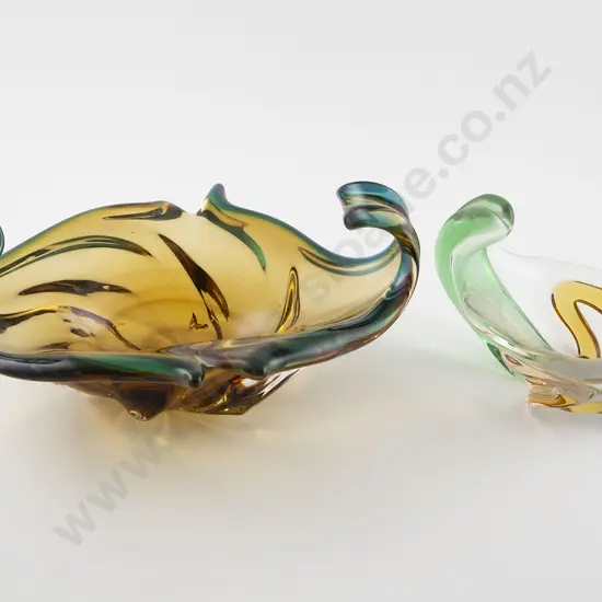 Murano Amber Glass Table Bowl