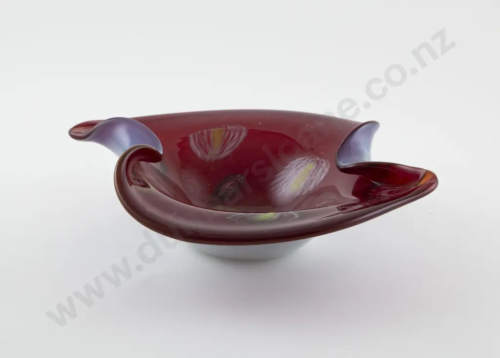 Murano Overlay Pinched RIm Dish Image 1++