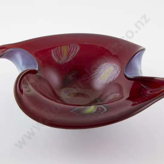 Murano Overlay Pinched RIm Dish