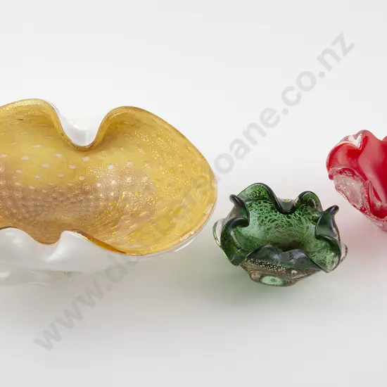 Murano encased Pinched Rim DIsh