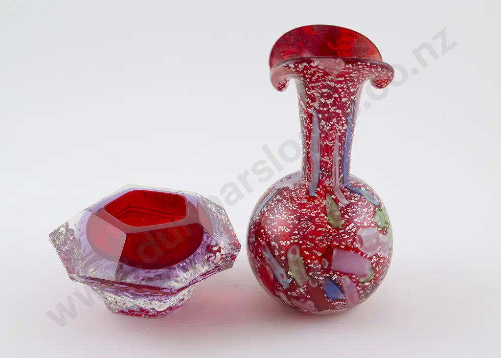 Labelled Formia Murano Red Specimen Vase Image 1++