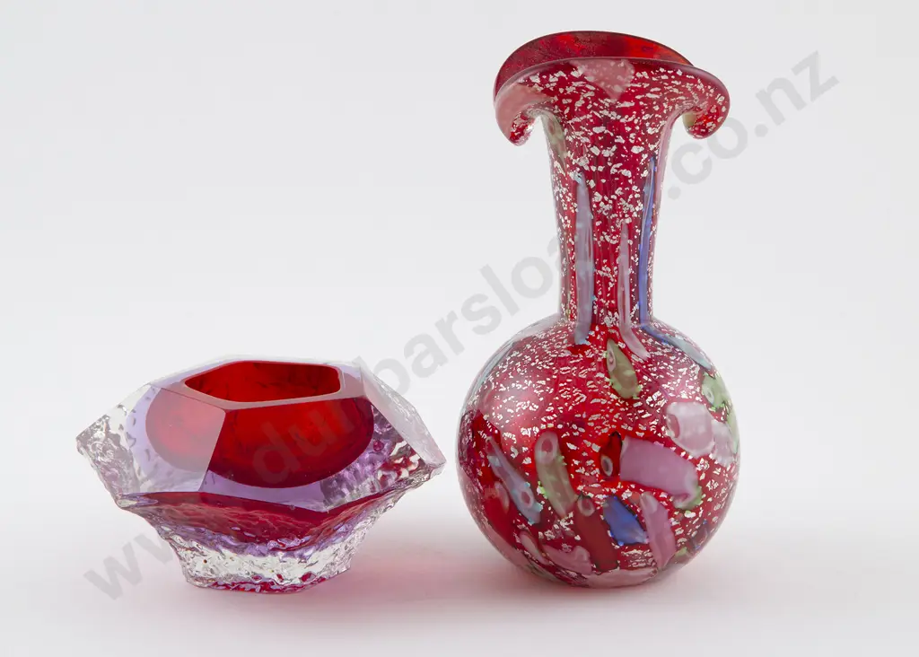 Labelled Formia Murano Red Specimen Vase Image 1++