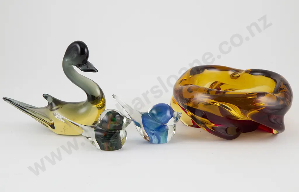 Three Encased Bird Ornaments Image 1++