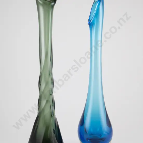 Two Mid Century Long Stem Vases