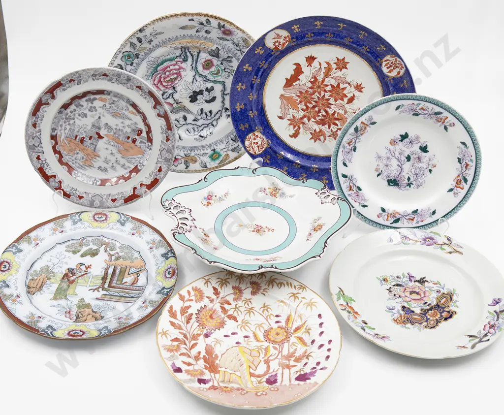 Selection Eight Victorian Staffordshire Plates Image 1++