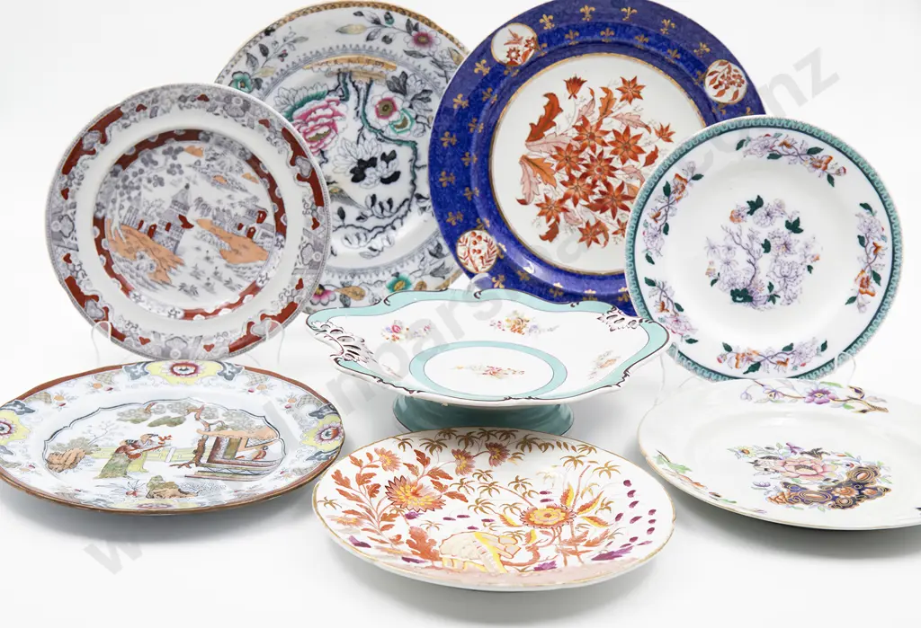 Selection Eight Victorian Staffordshire Plates Image 1++