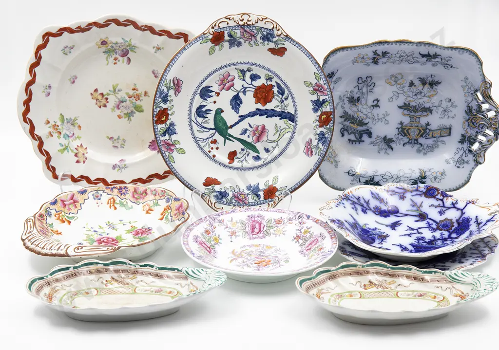 Selection Nine Victorian Staffordshire Plates Image 1++