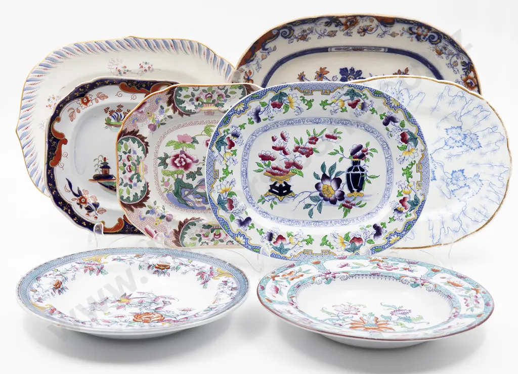 Selection Six Small Victorian Staffordshire Ashets Image 1++