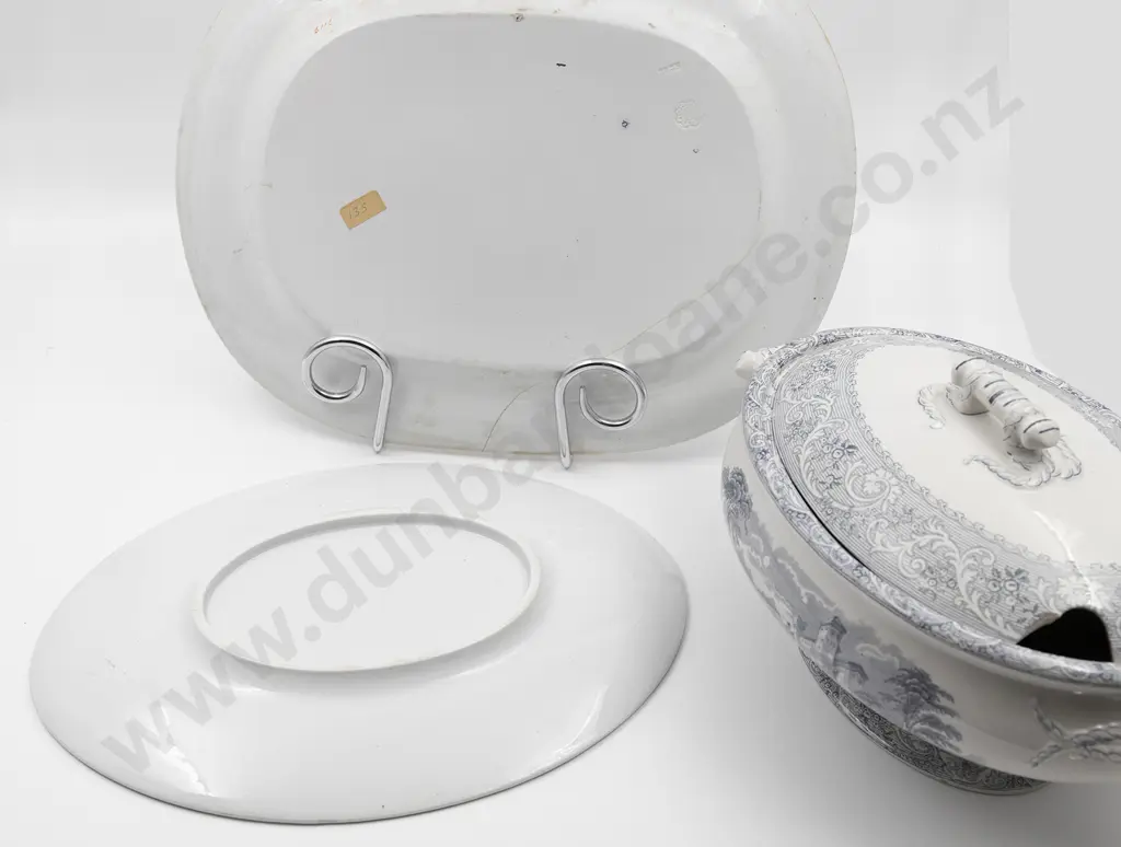 Victorian Staffordshire Soup Tureen on Ashet Image 1++
