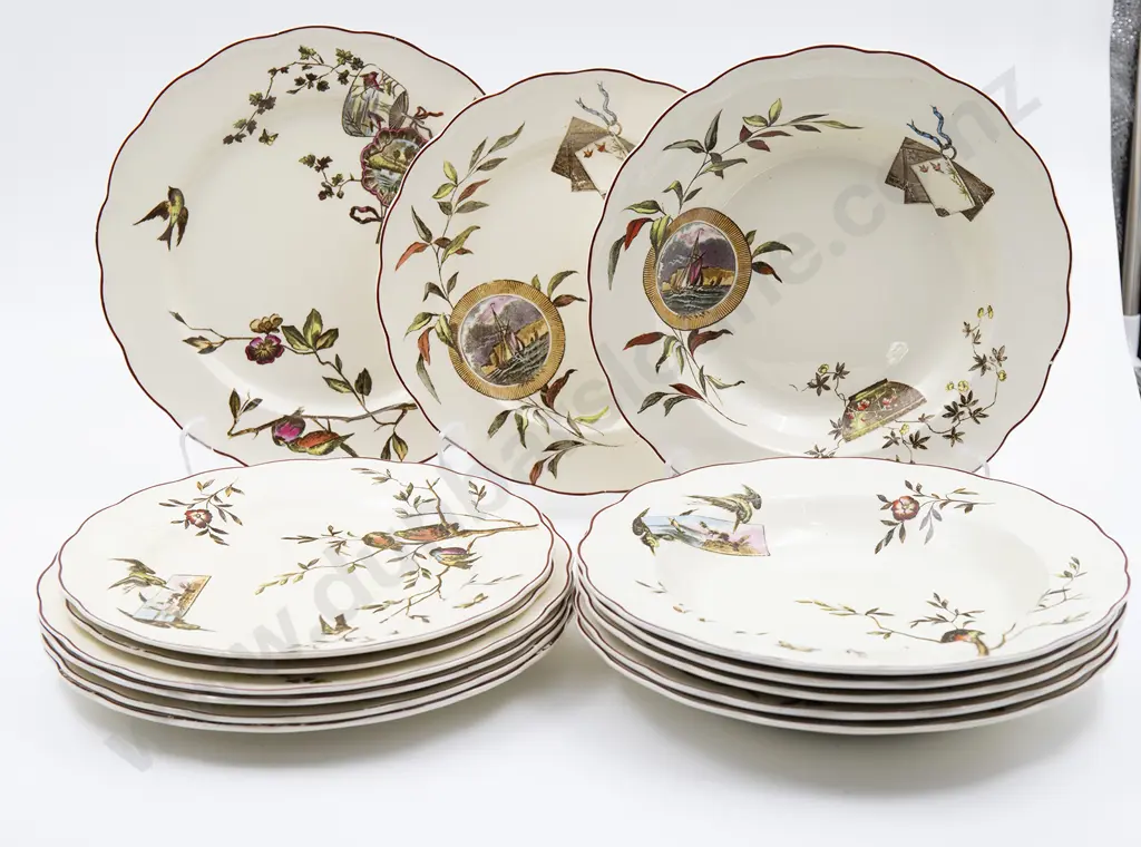 Victorian Staffordshire Powell Bishop & Stonier Plates Image 1++