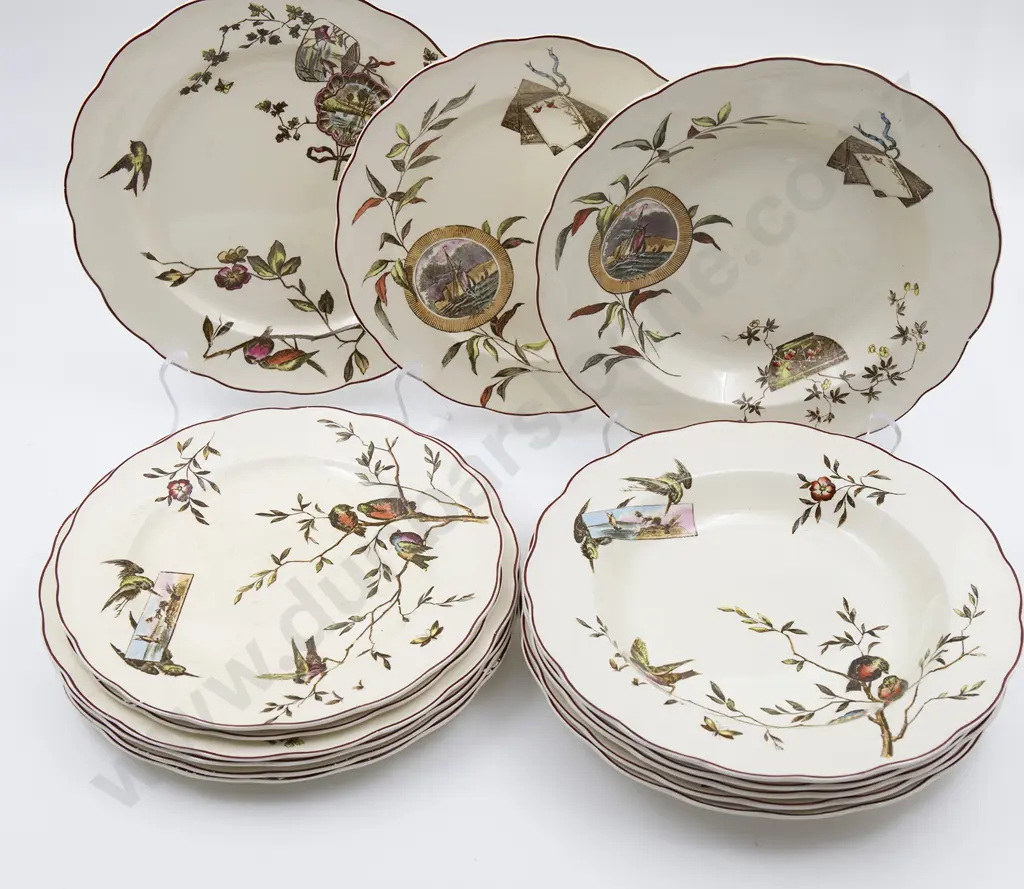 Victorian Staffordshire Powell Bishop & Stonier Plates Image 1++