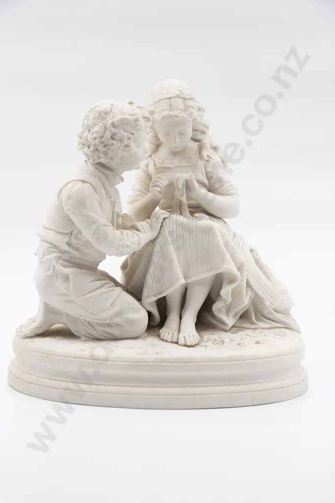 Large Victorian Parian Ware Figure Group Image 1++
