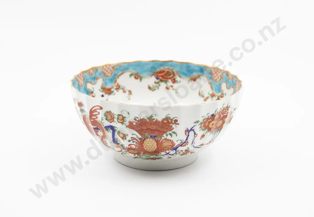 C1765 First Period Worcester Jabberwocky Pattern Waste Bowl Image 1++