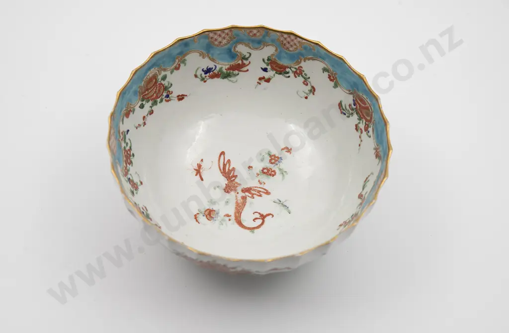 C1765 First Period Worcester Jabberwocky Pattern Waste Bowl Image 1++