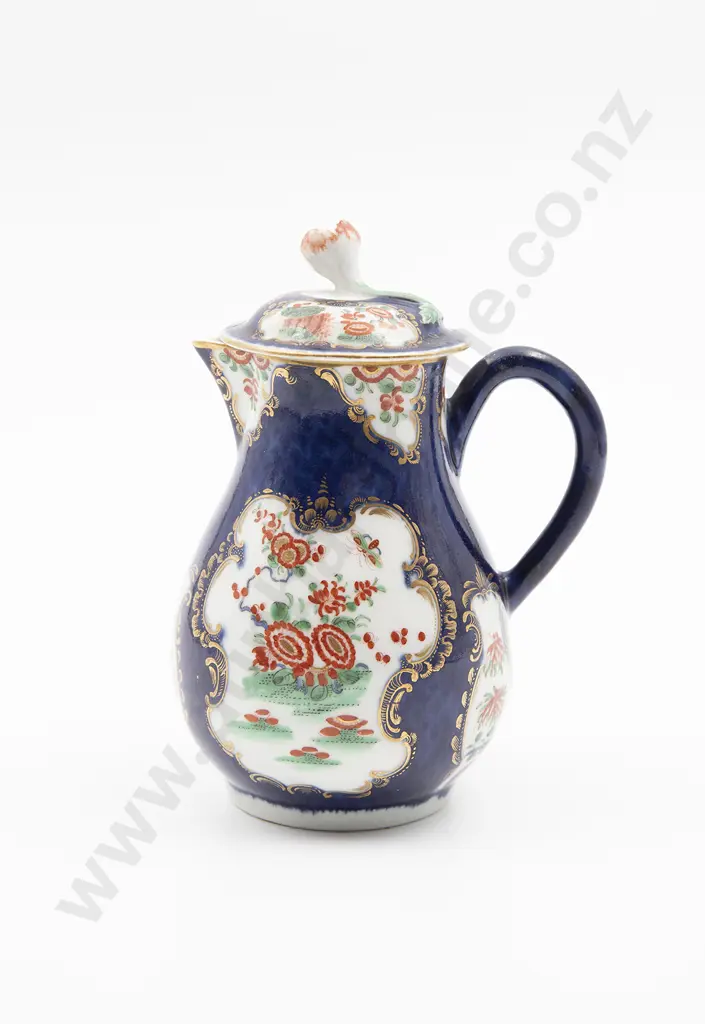 C1775 First Period Worcester Sparrow Beak Jug and Cover Image 1++