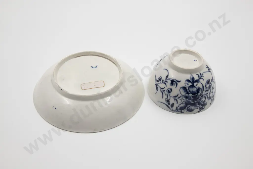 C1775 First Period Worcester Tea Bowl and Saucer Image 1++