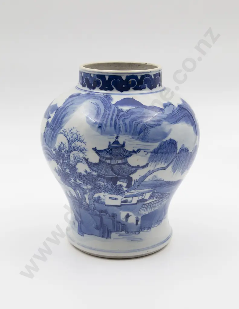 C19th Chinese Blue & White Export Ware Ginger Jar Image 1++