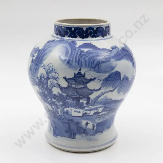 C19th Chinese Blue & White Export Ware Ginger Jar