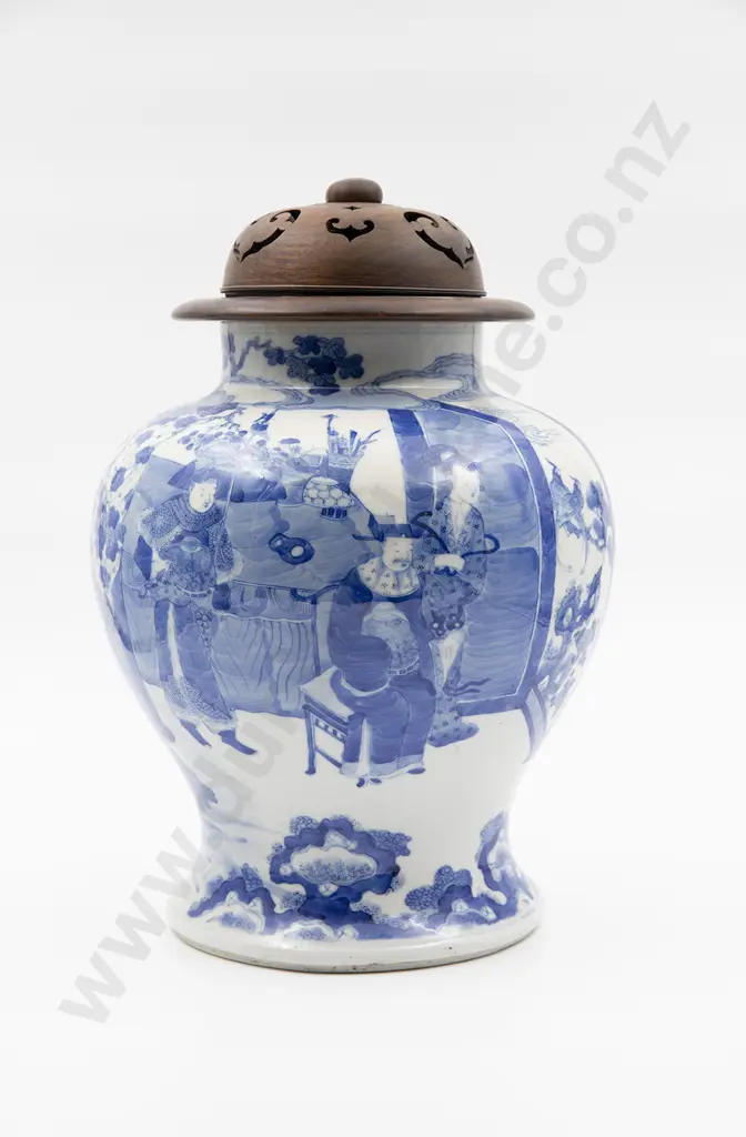 Large C19th Chinese Blue & White Ginger Jar Image 1++