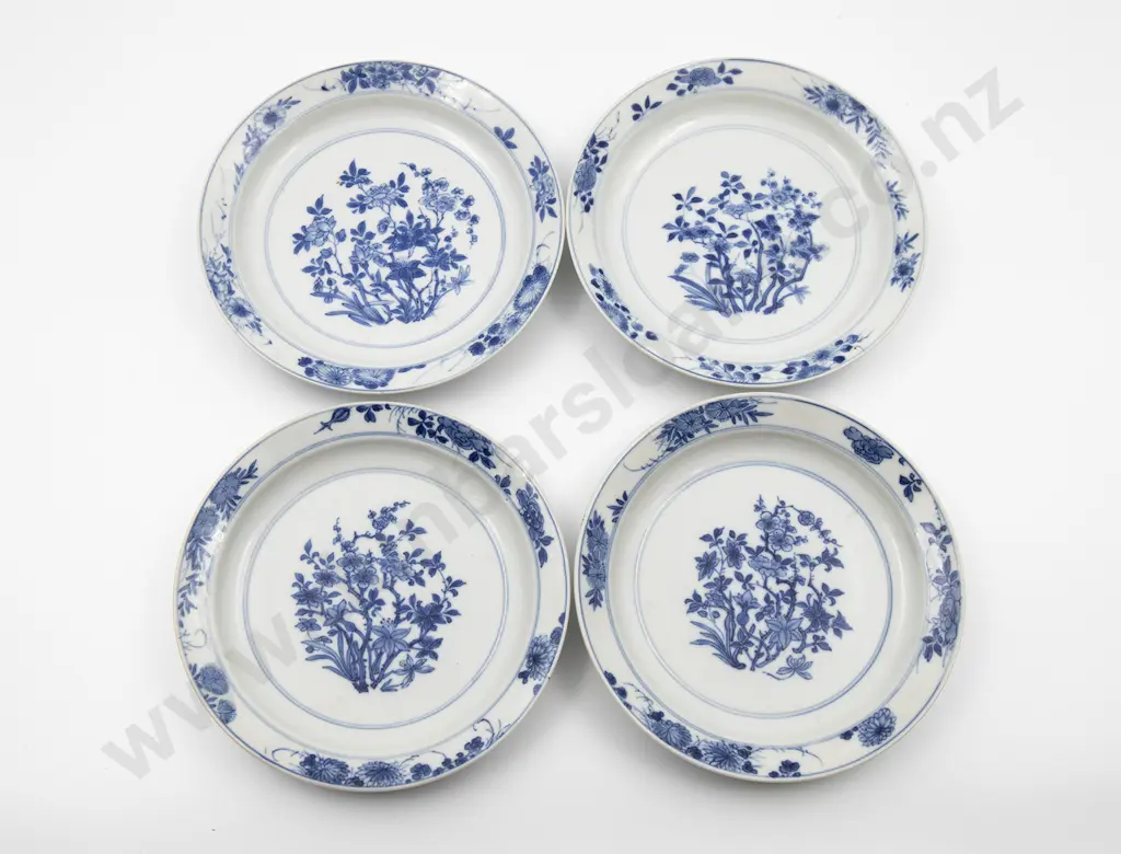 Set Four C19th Chinese Blue & White Dishes Image 1++