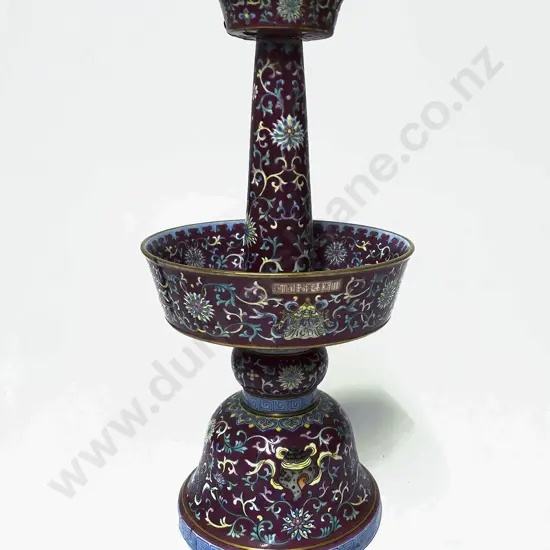 Chinese Famille Rose Temple Lamp
