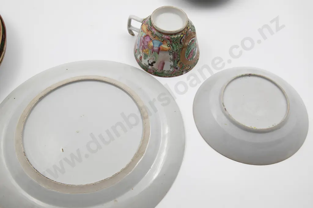 Four Late C19th Cantonese Famille Rose Export Ware Plates Image 1++