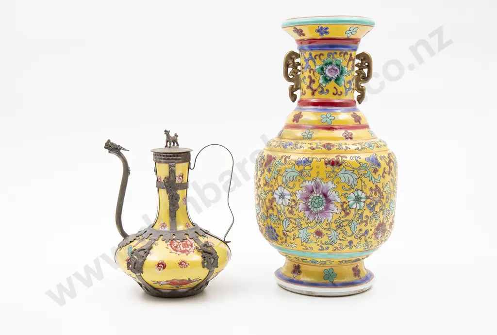 C20th Cantonese Style Famille Rose Vase Image 1++