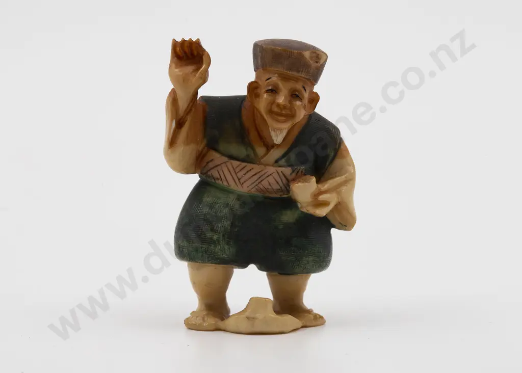 Stained & Signed Ivory Netsuke Image 1++