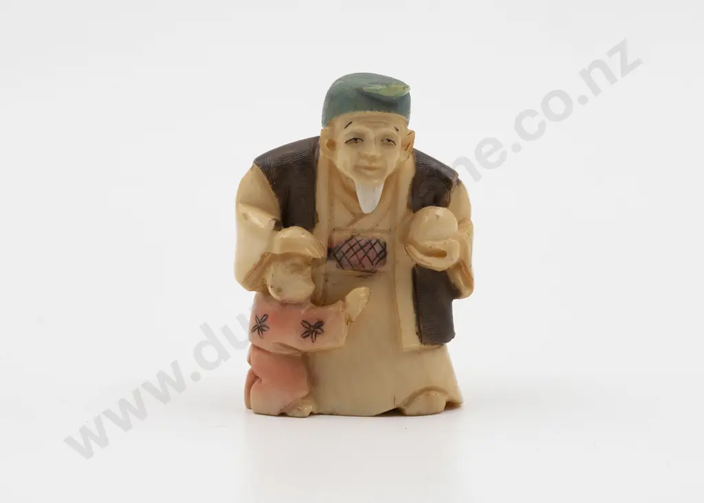 Stained & Signed Ivory Netsuke Image 1++