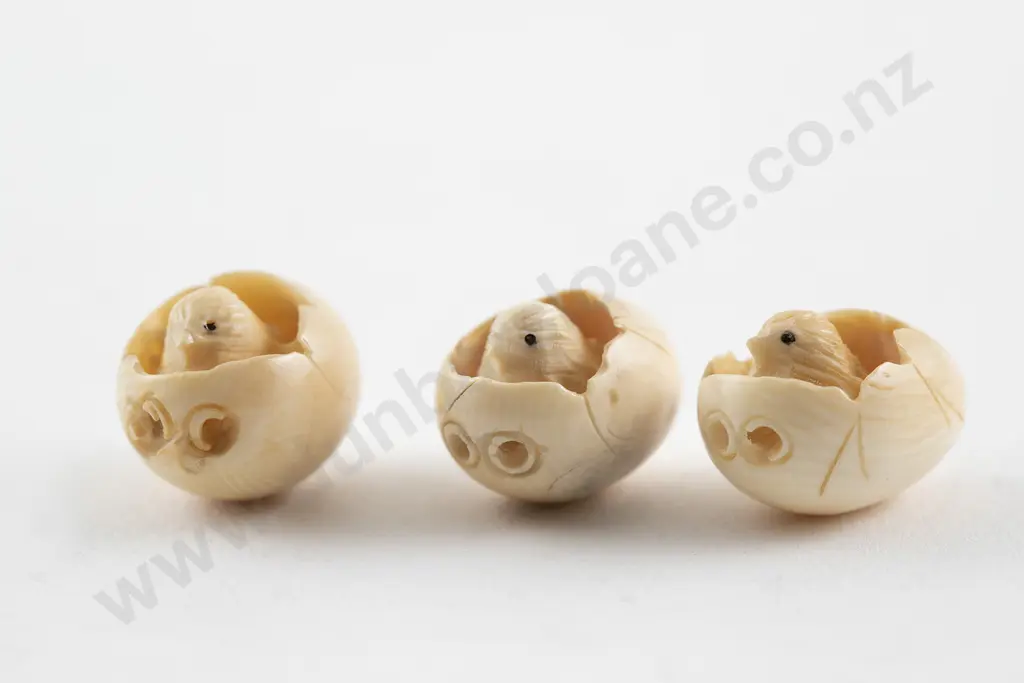 Three Carved Ivory Netsukes Image 1++