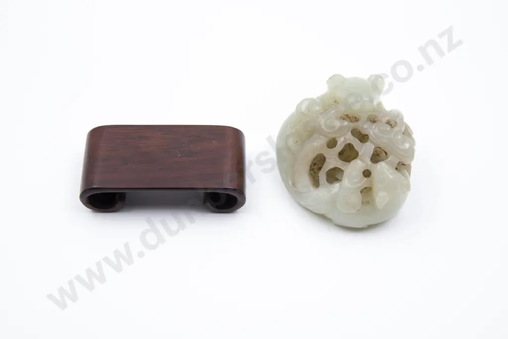 Chinese Jade Carved Handling Piece Image 1++