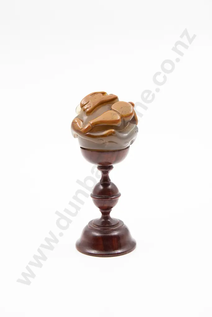 Unusual Small Chinese Carved Jade Brush Washer Image 1++