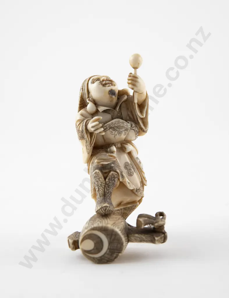Finely Carved Meiji Period Japanese Ivory Figure of an Immortal Image 1++