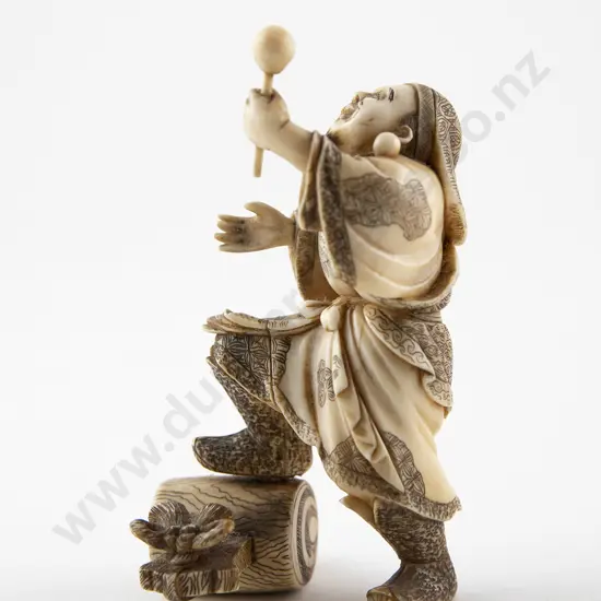 Finely Carved Meiji Period Japanese Ivory Figure of an Immortal