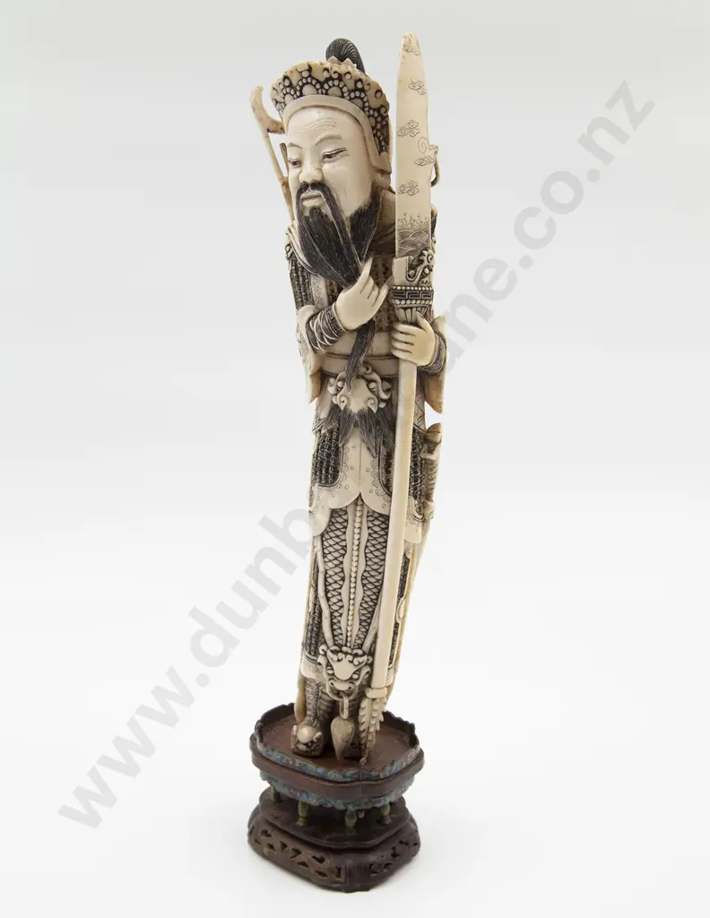 Large Chinese Carved Ivory God Of Wealth Figure Image 1++