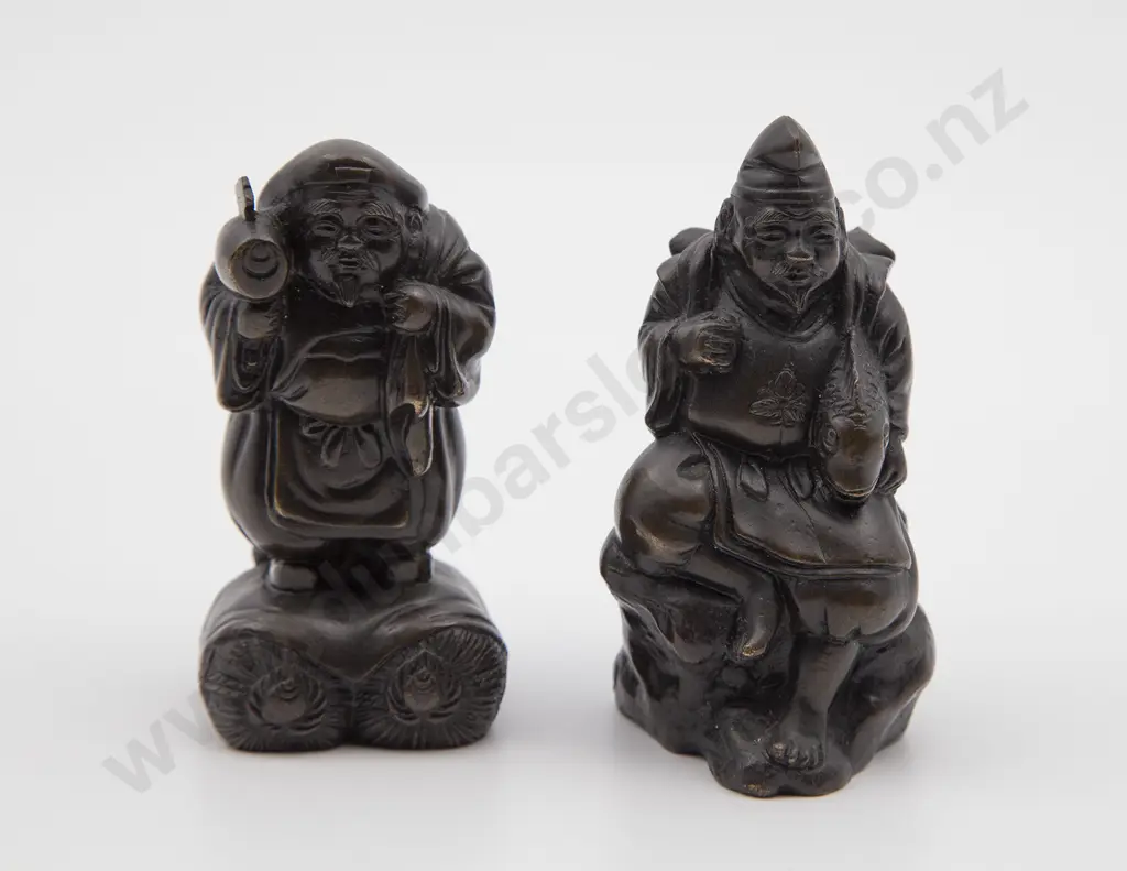 Pair Vintage Japanese Bronze Okimono Image 1++