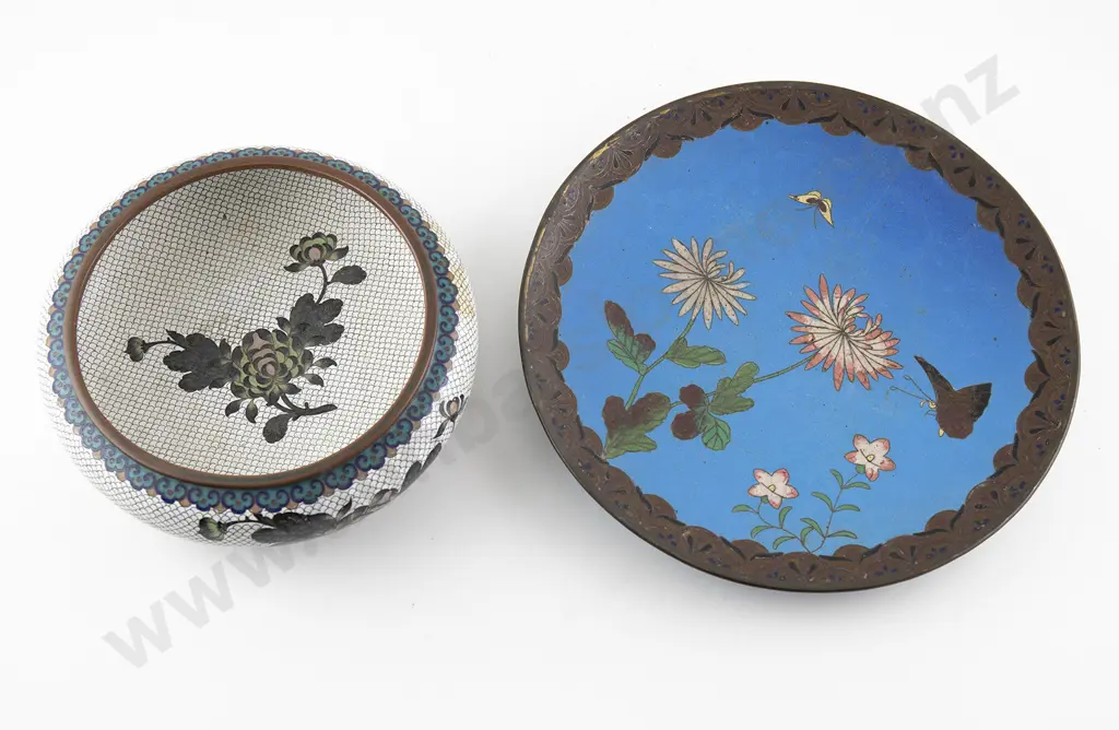 Cloisonne Plate & Bowl Image 1++