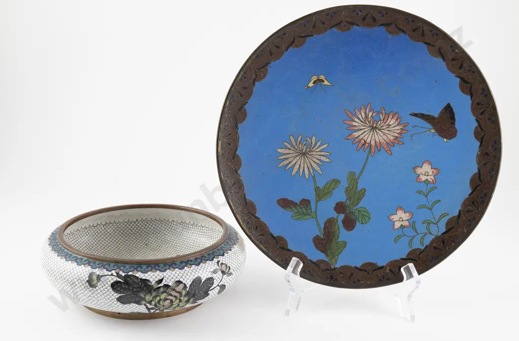 Cloisonne Plate & Bowl Image 1++