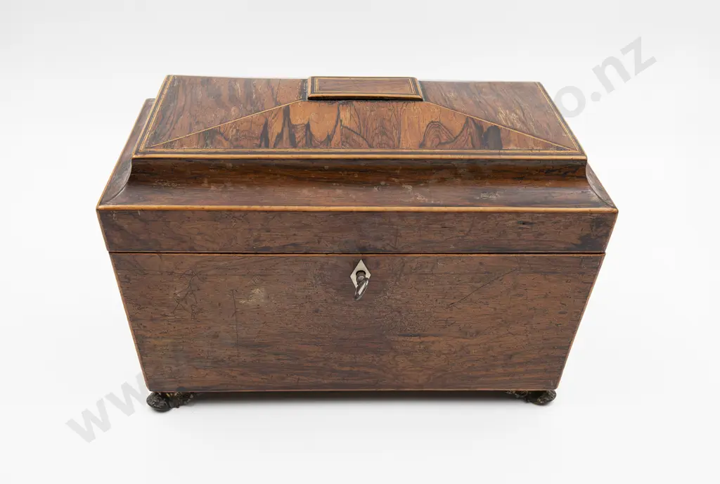 Regency Rosewood Sarcophagus Tea Caddy Image 1++