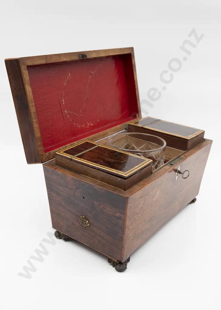 Regency Rosewood Sarcophagus Tea Caddy Image 1++