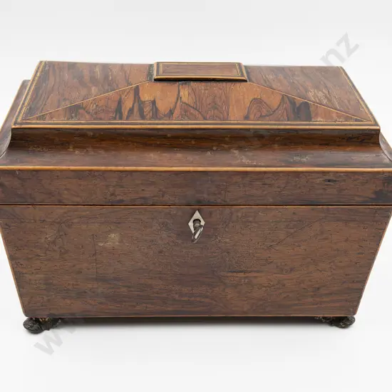Regency Rosewood Sarcophagus Tea Caddy
