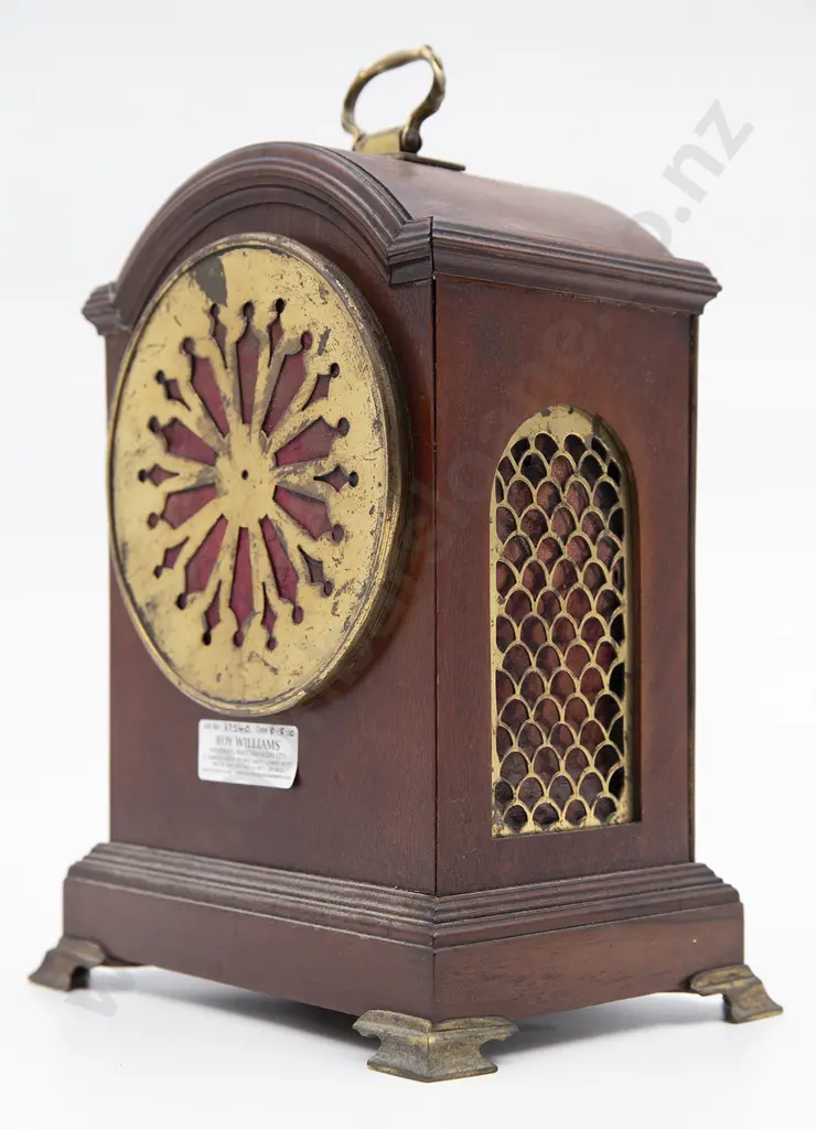 Geo III Mahogany Library Clock Image 1++