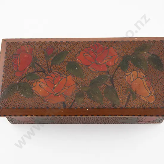 NZ Kauri Poker Work Folk Art Glove Box