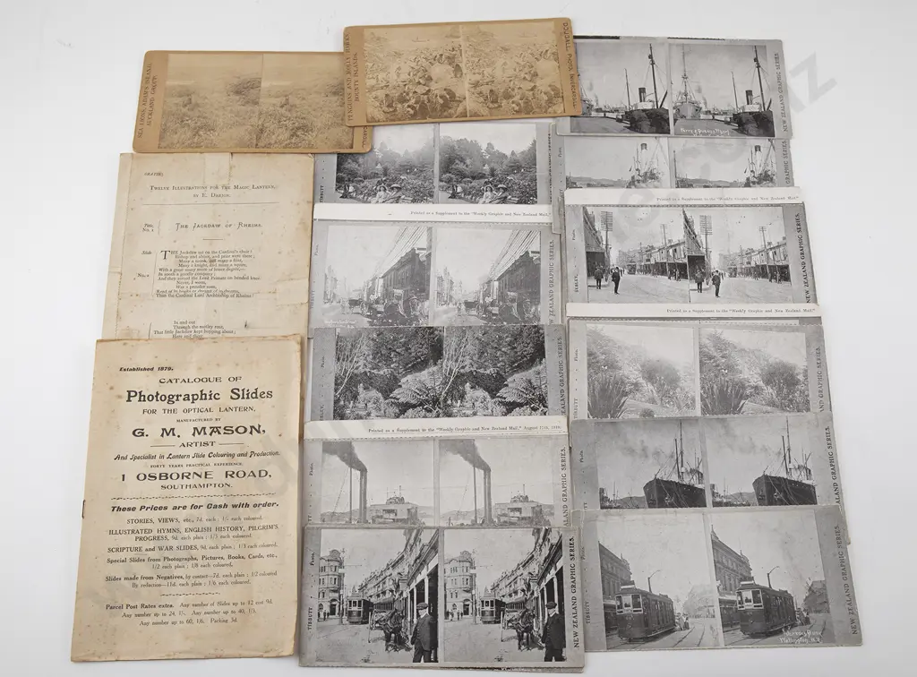 NZ Weekly Graphic & NZ Mail Stereoscope Cards Image 1++