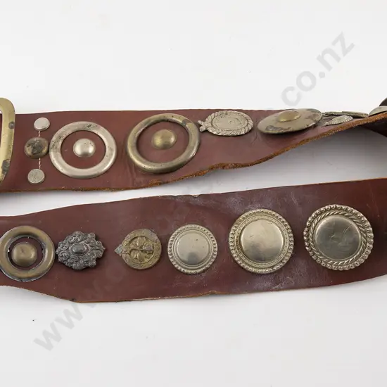Leather Belt Display Of Heavy Horse Decorations